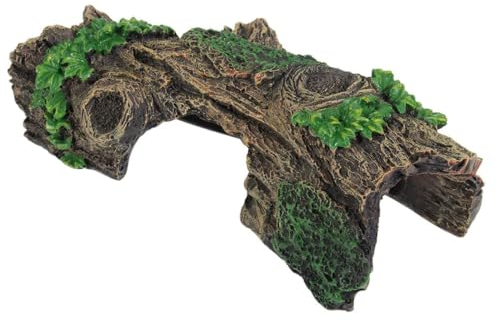 Aquarium Dekoration Baumstamm, Aquarium Dekoration künstliche Hohle Baumstamm Harz Verzierung für Reptilienversteck oder Betta Fisch Schwimmhabitat Höhle
