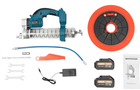 Batteridriven fettpress, batteridriven fettpistol 21 V elektrisk fettpistolsats, högpresterande 23 000 rmp, batteridriven, för motorfordon, tunga maskiner, fartyg, bilar