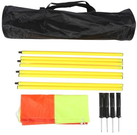 Scooer Football Field Corner Flags with Storage Bag,Portable Soccer Corner Flags Set for Soccer Field with 4pcs Square Flag 4pcs 2 Section 1.5m Soccers Poles for Training Outdoor