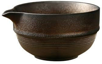 Japansk Chawan Matcha-skål, handgjord keramik med räfflad textur, stengods teskål för traditionell teceremoni