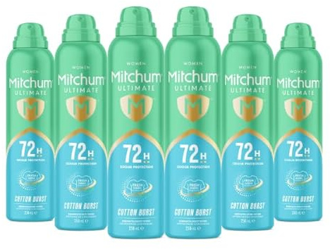 Mitchum Women Ultimate 72H Aerosol Cotton Burst, Pack of 6