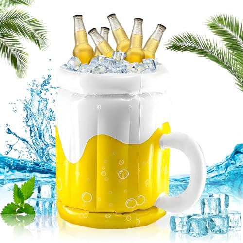 Chope à Bière Gonflable, yisight Gonflable Bière Seau, Seau a Glacon, Refroidisseur Boissons, Refroidisseur de Champagne, Pour Piscine, Barbecue, Pique Nique, Oktoberfest