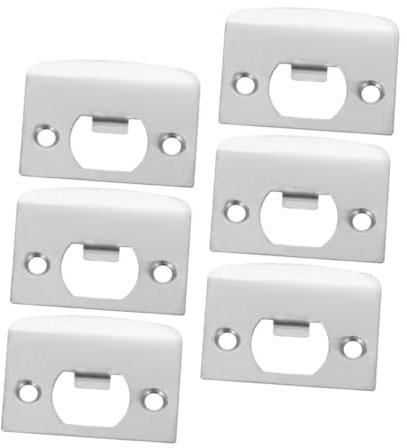 NUOBESTY 6Piezas Placa de Refuerzo para Cerrojo Inoxidable Funda de Tapa para Puertas y Garajes Placa de Strike y Resistente la Corrosión Kit de Seguridad para Puertas de Entrada y Privacidad