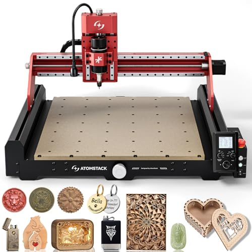 CNC fraiseuse ATOMSTACK C4 Pro, Machine à fraisage CNC 4 axes avec broche de 200W, Zone de travail de 420×420mm, Fraisage/Découpe/Coupe/Gravure/Gravure en relief, sur bois, métal, plastique
