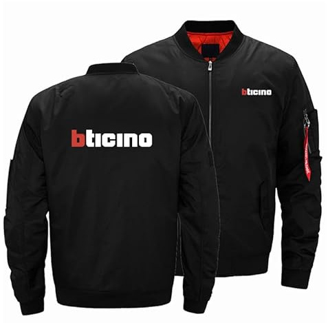 WDOZHGF Baseballjacka för män med ståkrage klassisk pilotstil Btic_ino sportkläder ledig långärmad, svart, M