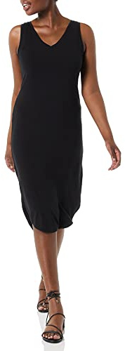 Amazon Essentials Abito al Ginocchio in Jersey Regular Fit Senza Maniche con Scollo a V (precedentemente Daily Ritual) Donna, Nero, L