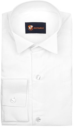 Suitable Chemise frack - Homme - Vêtements - Taille droite - 800081SU Pique Rok, Blanc., 41