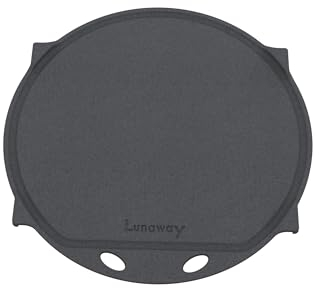 LUNA WAY CAST IRON - Plancha de hierro fundido esmaltado | Versátil para barbacoa y hornillos | Ajustable con 3 patas | Compatible con Weber BBQ System, Spirit & Genesis, Negro, Hierro Fundido