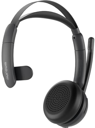 Nuroum HP31-SN Casque Bluetooth sans Fil avec Micro, Casque à Réduction de Bruit ENC, Clé USB-A&C/Bluetooth/USB, Bouton de Sourdine Indépendant, 45 Heures d'Autonomie pour Le Travail/Camions/Appels