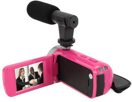 Yunir Caméra Vidéo, Enregistreur D'écran D'appareil Photo Numérique, Full HD 1080P 15FPS 16MP 2,4 Pouces LCD à Rotation de 270 Degrés, Caméscope à Zoom Numérique 16X avec Microphone et