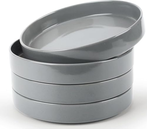 Richmount Nebula Stoneware Pasta Bowls Set of 4, 22cm/8.75in Salad/Cereal/Soup Bowl, Classic Bowl for All Pasta Dishes, Microwave and Dishwasher Safe, Serving Bowls Set of 4, Dark Grey