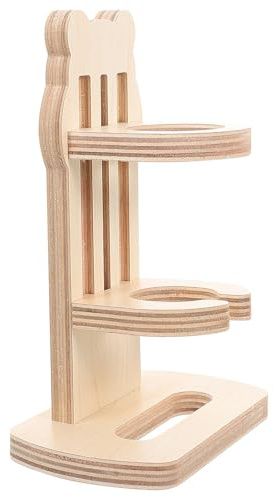 Tofficu Bamboo Wood Adjustable Water Bottle Stand for Hamster Chinchilla Rabbit, Small Animal Cage Waterer Accessory for Drinking