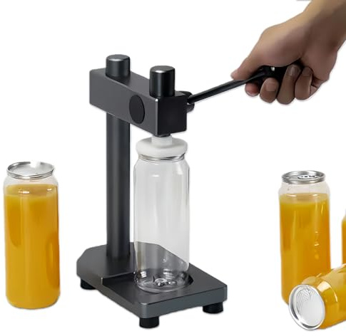 Glowdora Selladora Manual De Latas, Altura Ajustable, Máquina De Envasado Manual, Máquina De Sellado De Latas para Vasos, Uso Doméstico Y Comercial (Selladora De Latas) Black