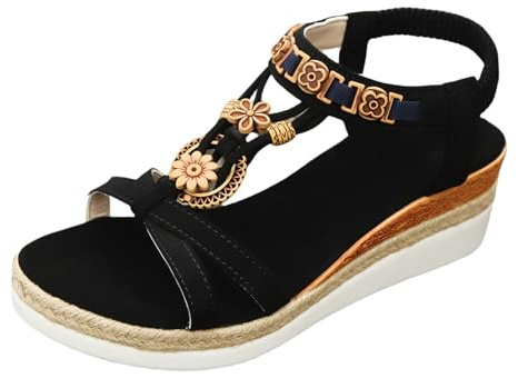 Generisch Sandalias para mujer, zapatos anchos para mujer, sandalias de verano, sandalias de tiras con tacón, sandalias descalzas, sandalias de trekking, sandalias para plantillas, zapatos de verano
