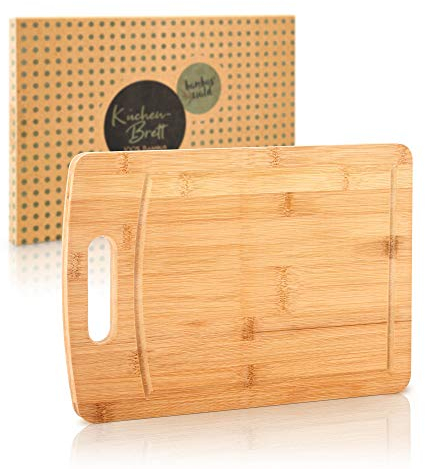 bambuswald© ökologisches Schneidebrett | Schneideunterlage 100% Bambus - 4 Größen - Hackbrett, Brotbrett, Küchenbrett, Tranchierbrett, Servierbrett - ideal für Käse, Brot, Gemüse o. Fleisch | Medium