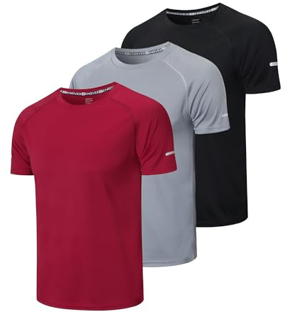 Gaiatiger 3er Pack Sport Tshirt Herren Funktionsshirt Laufshirt Männer R-L
