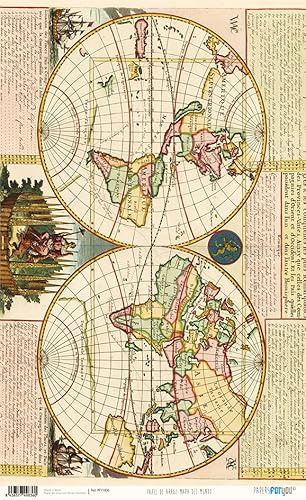 Papers For You Papel de Arroz 54x33 cm 25-30 gr. (Mapa Del Mundo)