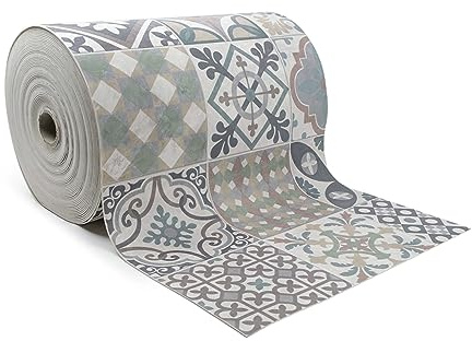 Giuri Tessuti - PASSATOIA per Cucina in Vinile - Tappeto Runner Antiscivolo e Lavabile in PVC - Largo 50 cm (240 CM, AUTUMN TILES)