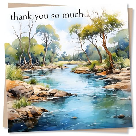 Thank You Card - Beautiful River Scene - Thank You So Much - Made in UK