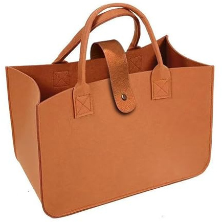 XUEHOU Borsa shopper in feltro, grande borsa per la spesa, pieghevole, in feltro, borsa per la spesa, da donna, colore marrone, marrone chiaro