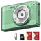 DEGIPO Appareil photo numérique pour enfants, appareil photo compact 1080p 56 MP avec carte de 32 Go et 2 piles (vert)