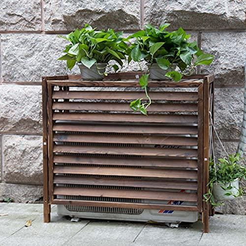Clôture d'intimité en bois pour climatiseur extérieur, balcon, étagère à fleurs, support à persiennes, présentoir autoportant pour protection et intimité.