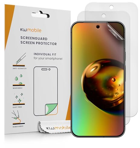 kwmobile Set of 3 Phone Screen Protectors Compatible with Google Pixel 10 / Pixel 10 Pro/Pixel 9 Pro - Anti-Glare Anti-Fingerprint Display Films - Matte