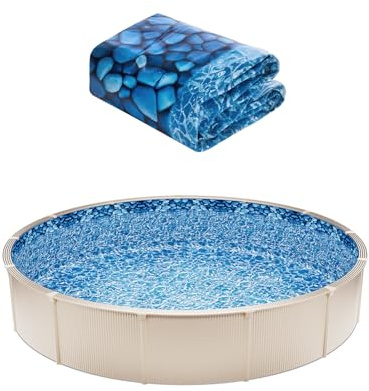 VEVOR Revestimiento para Piscina Elevada 914 cm Forma Redonda Cubierta para Piscinas de Vinilo Altura de Pared 132,1 cm Resistente al Desgarro con Lados de Acero Fácil instalación para Patio Jardín