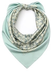 Coach womens Vintage Signature C Printed Silk Square, Light Blue, One Size