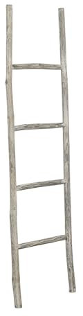 Biscottini Scaletta porta asciugamani bagno 150x3,5x37 - Scala Decorativa in Legno - Scala portasciugamani - Scaletta legno appendi asciugamani - Scalette portasciugamani da parete Metallo, Bambu