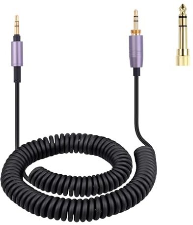 Zosvoses WH-1000XM3 Spiral-Audiokabel Ersatz Kompatibel mit SonyWH-1000XM6, WH-1000XM5, WH-1000XM4, WH-1000XM2, WH-XB910N, WH-CH700N, WH-H900N, MDR-XB950BT, MDR-XB950N, MDR-1000X, MDR-100AAP Headset