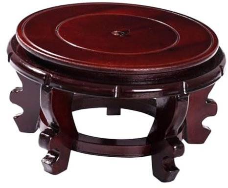SEWACC Supporto per Piante in Legno Massiccio Rotondo 28 Cm, Base Espositiva Stabile per Vasi da Fiori e Acquari, Alzata per Fioriere da Interno e Giardino, Resistente e Sicura