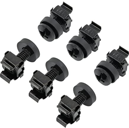 BIGtec Kit de Montage pour écrous Cage M6 pour placards de 10 et 19'' Écrous de Cage 20´ER Pack Schwarz