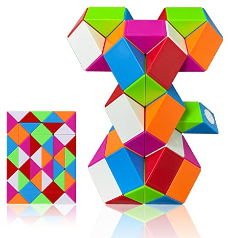 EACHHAHA Magic Snake 48 Blöcke-Magische Schlange groß-Hochwertige Materialien,genaue Positionierung-Geschicklichkeitsspiel ab 4 Jahre-Mitgebsel Kindergeburtstag für Kinder(Regenbogen*1)