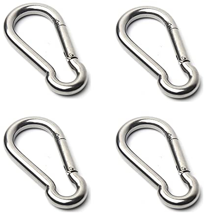 bituocs 4 Stück Karabiner,Schlüsselanhänger Karabinerhaken für Hängematten, Camping, Wandern, Angeln, Karabiner bis 60kg
