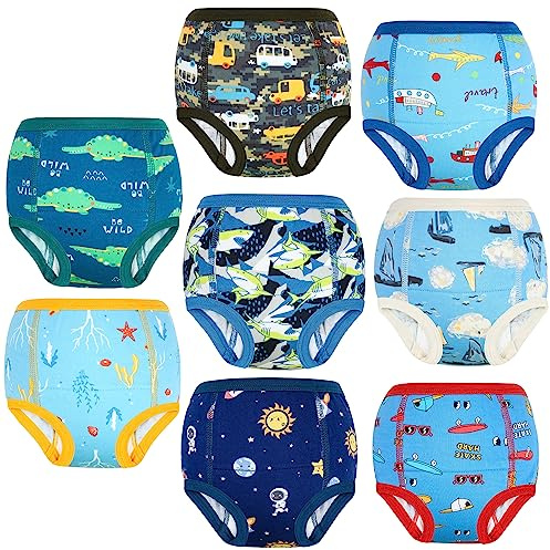 MOEMOE BABY Pantalones de entrenamiento para bebé, 8 unidad, entrenamiento de orinal calzoncillos para niños de Ragazzi 2 años