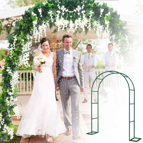 WCQSYY Arco da Giardino in Metallo,Arco per Rose per Piante Rampicanti,Resistente Padiglione da Giardino,Traliccio,Pergolati alle Intemperie E Autoportante,con Base,Facile da Montare,Nero,W3.5M*H2.2M