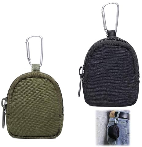 Coin Purse con Chiusura Lampo,2 PCS Portamonete Uomo Donna e Bambino Mini Portamonete Tascabile con Chiusura Portachiavi e Scomparti Pratico Porta Spiccioli Compatto per Auto e Taxi