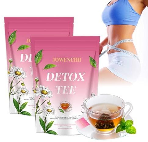 56 Tage Detox Tee zum Abnehmen - Fatburner Tee, mit Grüntee, Oolong & Löwenzahn - Natürliche Kräutermischung，Sanfte Entgiftung Und Reinigung,Fettverbrennung - Vegan & Stoffwechs