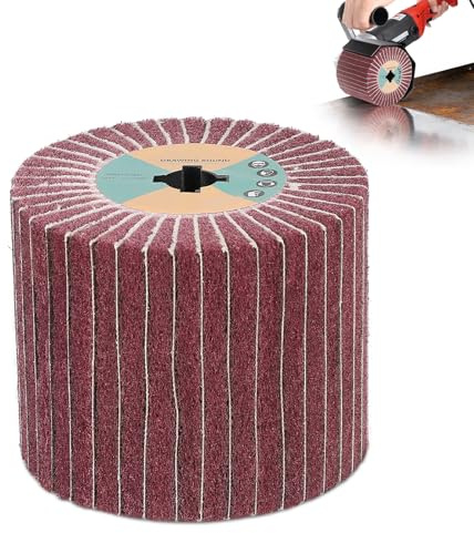 EXLECO Rullo Abrasivo per Levigatrice a Fibra Spazzola 120x100x19 mm, Grana 320 Spazzola Abrasiva Satinata con Carta Abrasiva, per Satinatrice Spazzolatrice, per Legno, Superfici in Metallo