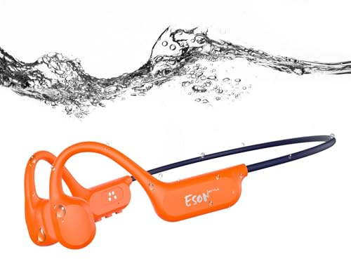 esonstyle Auriculares Conduccion Osea para Natacion - IP68 Auriculares Natación Bluetooth 6.0 Resistente al Agua, Cascos Conduccion Osea con 8G Mp3 para Nadar Correr Ciclismo