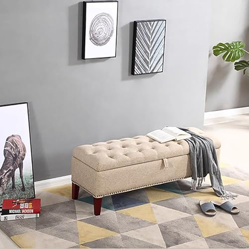 Reposapiés cuadrado otomano de almacenamiento, moderno taburete reversible con patas de madera, banco otomano de almacenamiento para sala de estar, dormitorio, dormitorio