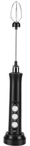 Asixxsix Espumador de leche, varilla espumadora de leche portátil recargable con soporte, batería integrada de 1200 mAh, batidor eléctrico para bebidas, espumador para lattes