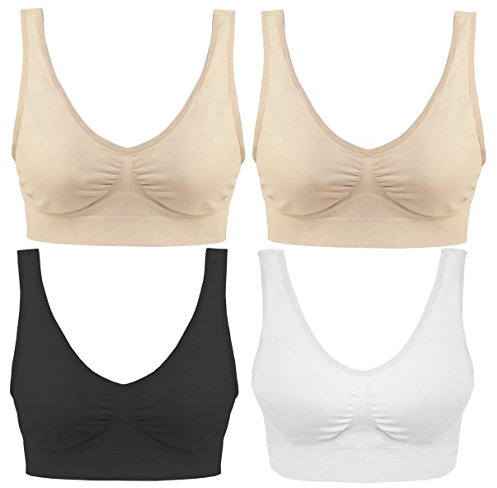 Boolavard Pack 4 Bra - el Confort Bra. Primera Calidad - Garantizada Mejor en el Mercado S-XXXL!