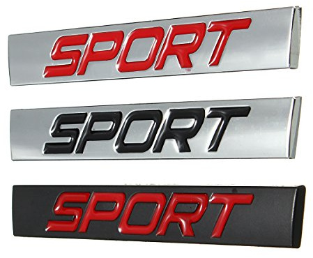 Alamor Etiqueta Engomada del Coche Emblema De La Defensa Trasera Insignia Metal Sport para Jetta Golf Polo-Negro Y Plata