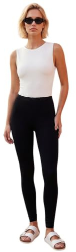 Roman Stretch Leggings for Women UK Ladies Yoga Pants Gym Fitness Trousers Cotton High Waisted Pull On Elasticated Waist Smart Casual Tummy Control Thick Shapewear