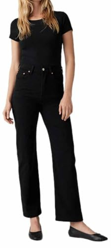 Levi's Ribcage Straight Ankle Vaqueros, Black Heart, 25W / 29L para Mujer