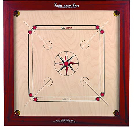 Precise Profi Carrom Champion 20mm Elegant Rosewood - 22kg. Weltmeister 2012 Brett - Komplett mit Steinen Puder Striker - Absolute nr. 1 Precise Carrom - Handgefertigt India