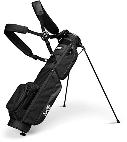 Sunday Golf Loma XL Tasche – Leichte Golftasche mit Riemen und Ständer – Leicht zu tragende Pitch n Putt Golftasche – Par 3 und Executive Courses, 3,4 Pfund (Mattschwarz)