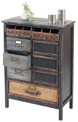 Mendler Apothekerkommode HWC-F34AM, Schubladenschrank, Tanne Holz massiv Vintage Shabby-Look 90x65x32cm